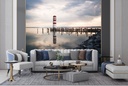 Lighthouse Seascape Stormy Ocean Wall Mural Wallpaper