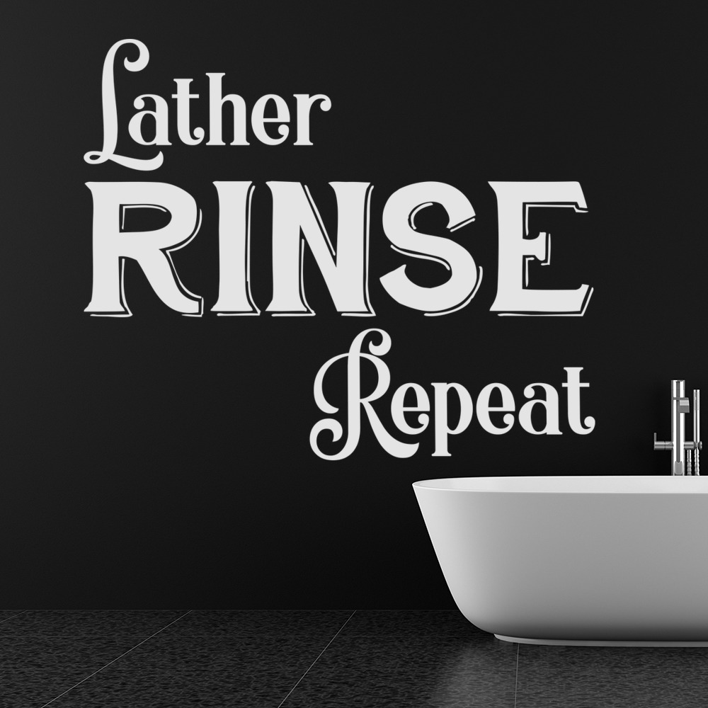Lather Rinse Repeat Bathroom Quote Wall Sticker | Icon Wall Stickers