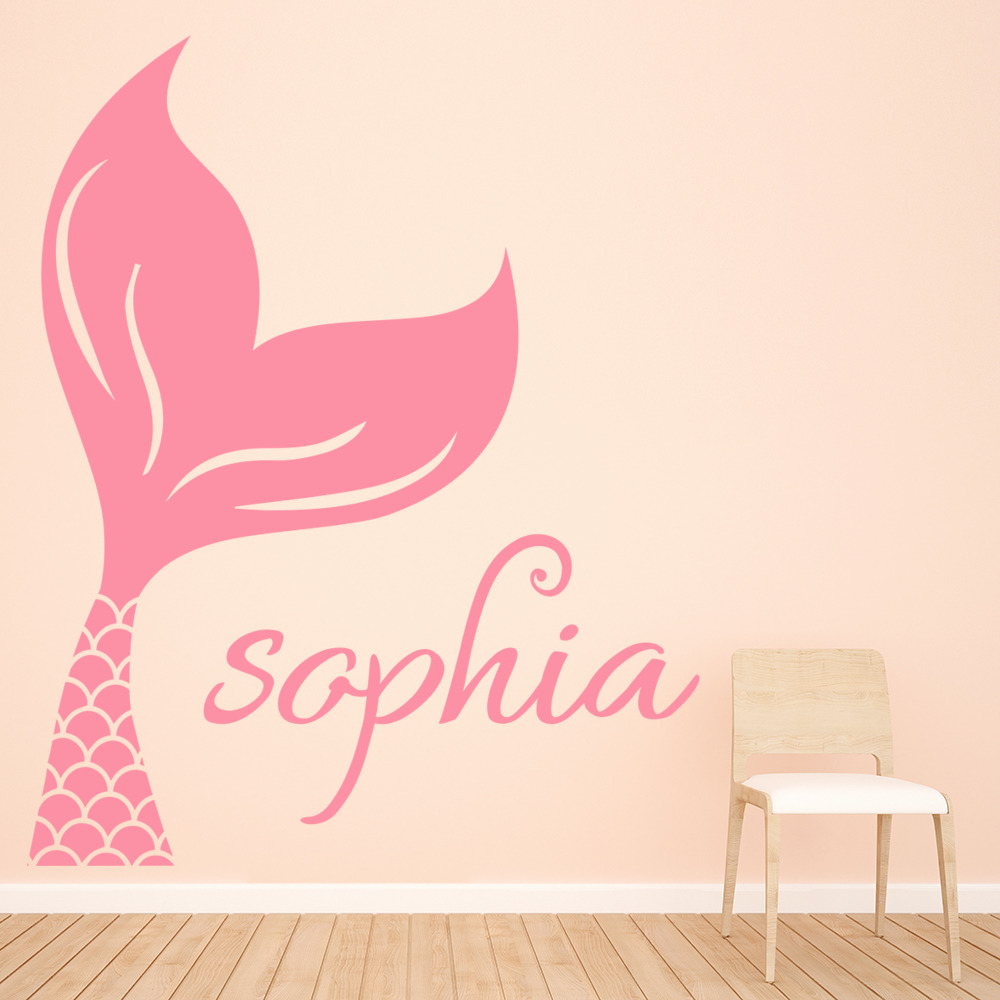 Personalised Name Mermaid Tail Wall Sticker