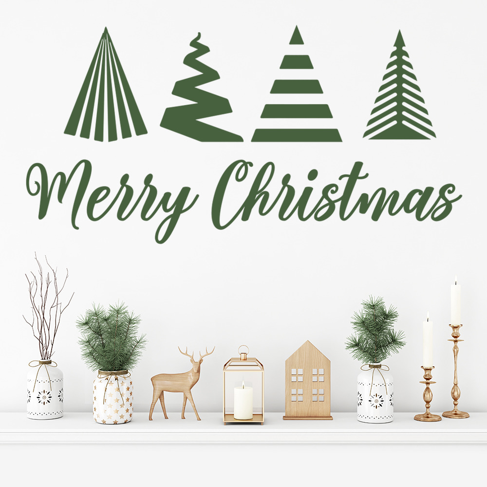 Merry Christmas Trees Wall Sticker