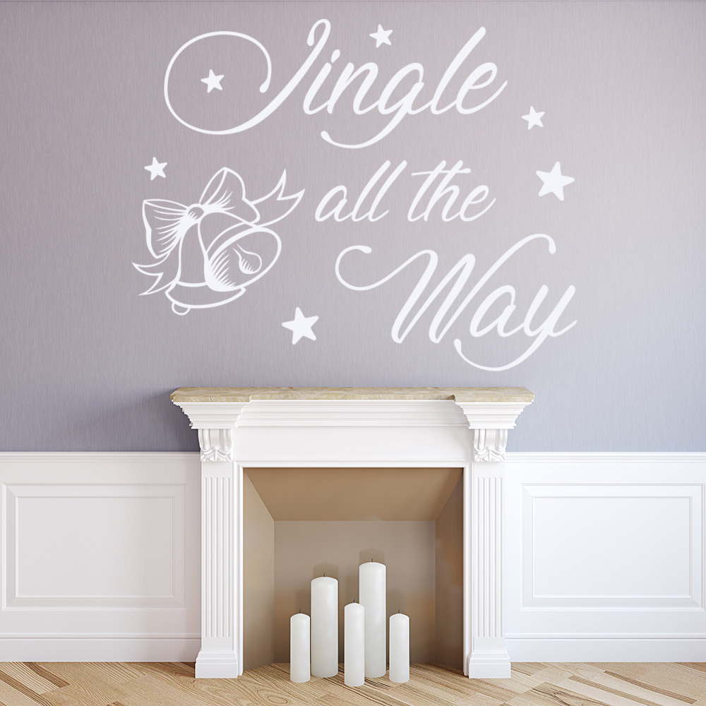 Jingle All The Way Christmas Quote Wall Sticker - Mod6