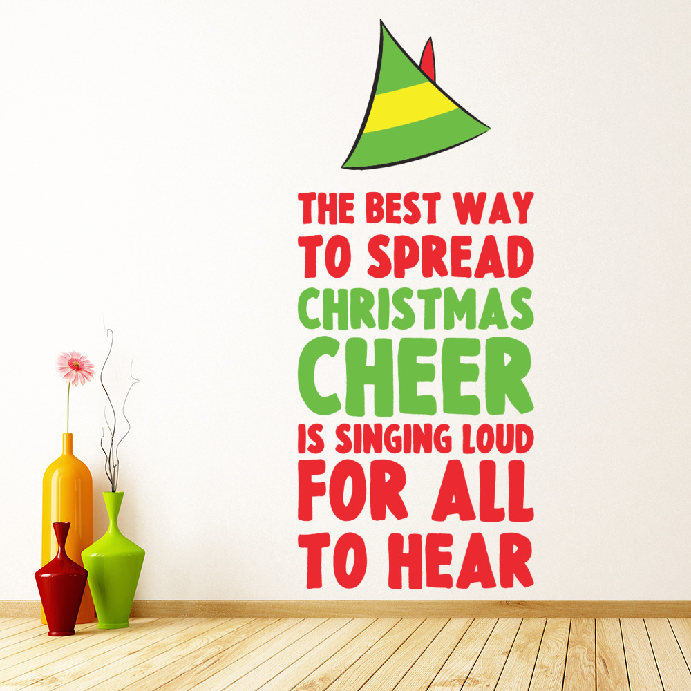 Christmas Cheer For All To Hear Elf Quote Wall Sticker