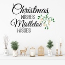 Christmas Kisses Mistletoe Wishes Quote Wall Sticker