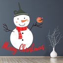 Merry Christmas Festive Snowman Wall Sticker