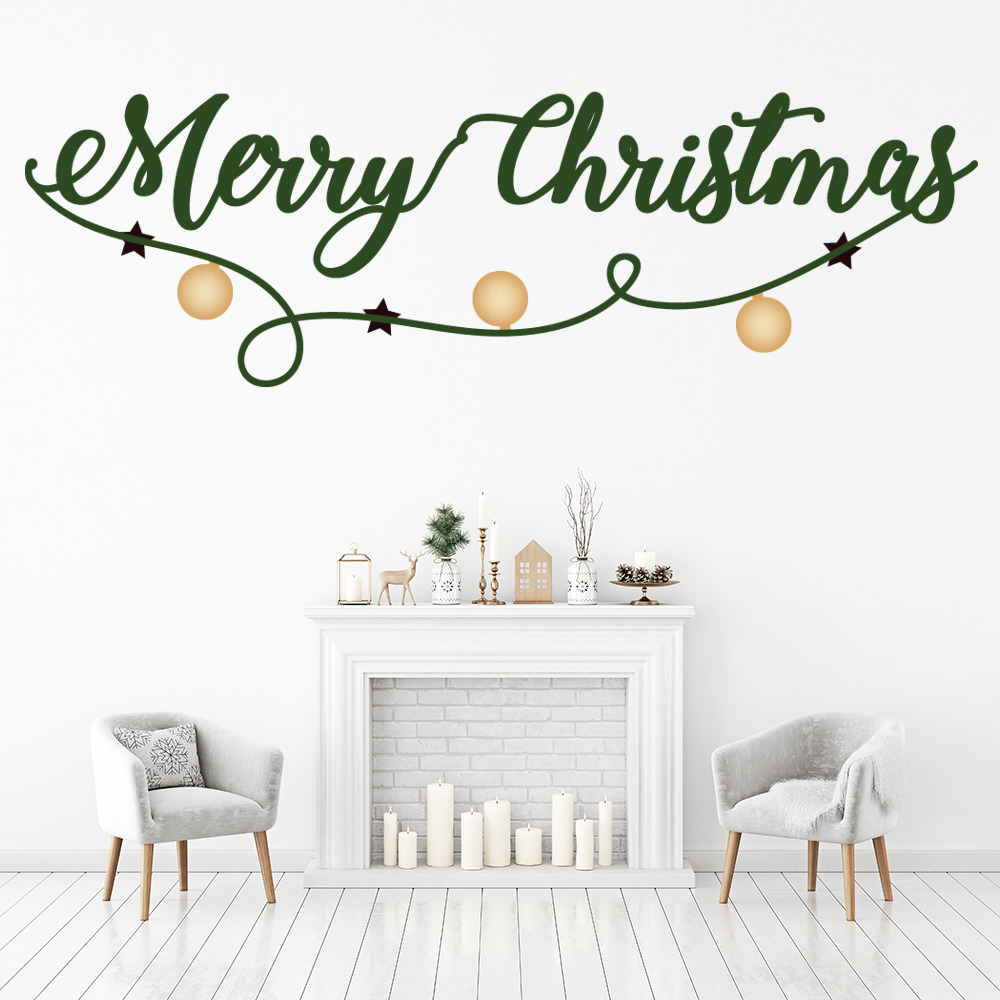 Green Merry Christmas Wall Sticker