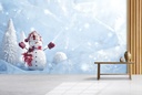 Happy Snowman Festive Christmas Wall Mural Wallpaper