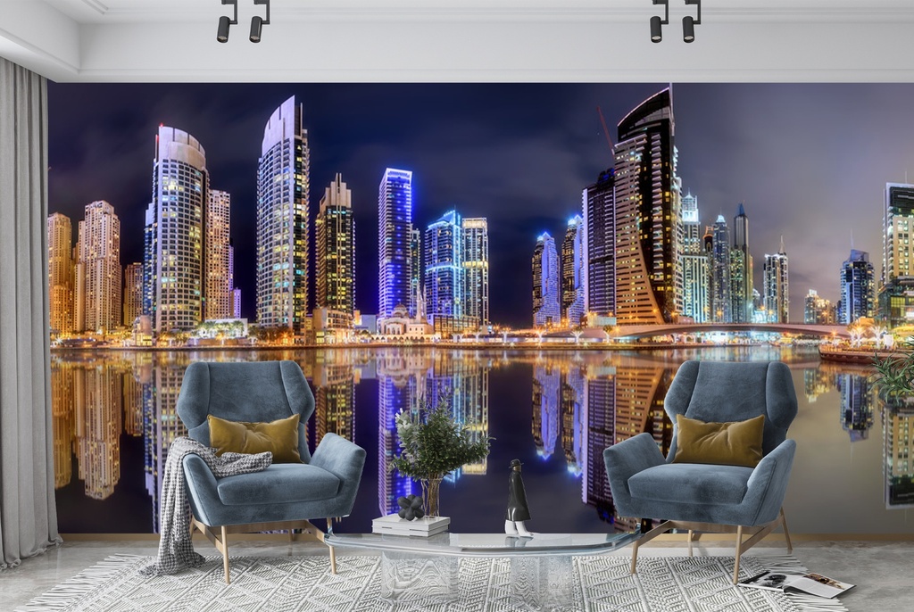 Marina Bay Dubai Skyscrapers Wall Mural Wallpaper