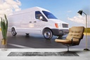 White Van Transport Logistics Wall Mural Wallpaper