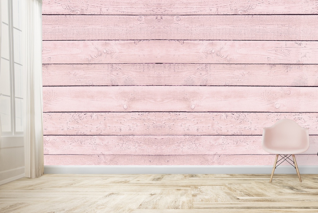 Pink Wood Panel Wall Mural Wallpaper