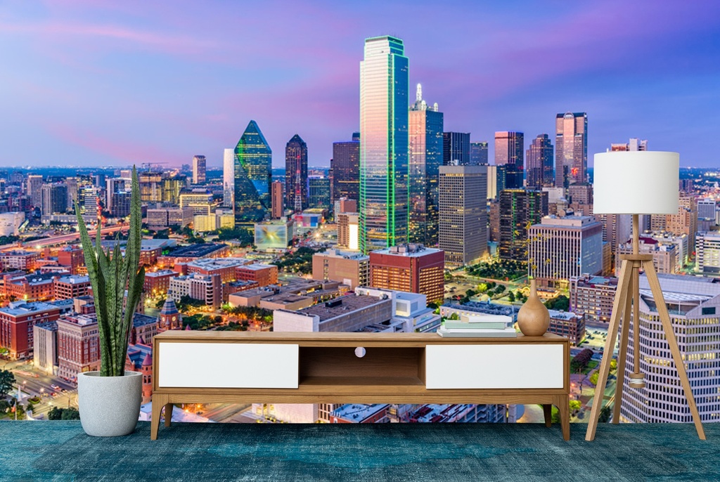 Dallas Texas USA City Skyline Wall Mural Wallpaper