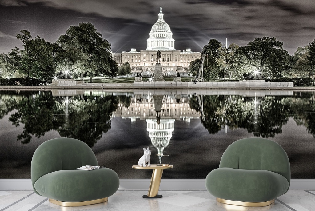 The Capital At Night Washington USA Wall Mural Wallpaper