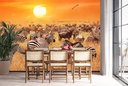 Zebra Safari Sunset Wall Mural Wallpaper