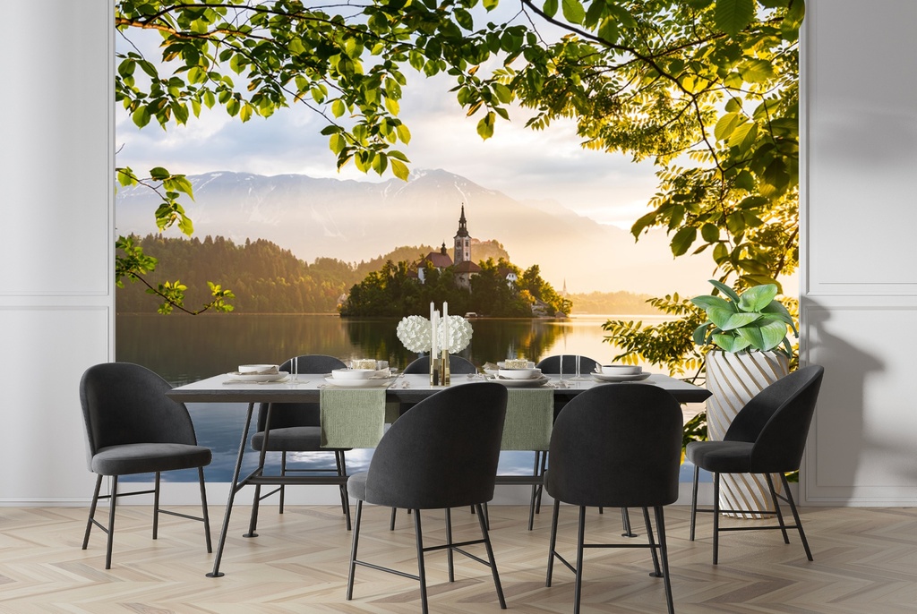 Lake Bled Slovenia Spring Landscape Wall Mural Wallpaper