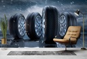 Car Tyres Transport Wall Mural Wallpaper
