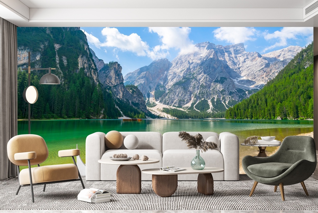 Mountain Lake Alps Wall Mural Wallpaper