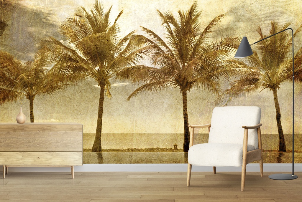 Palm Tree Beach Wall Mural Wallpaper