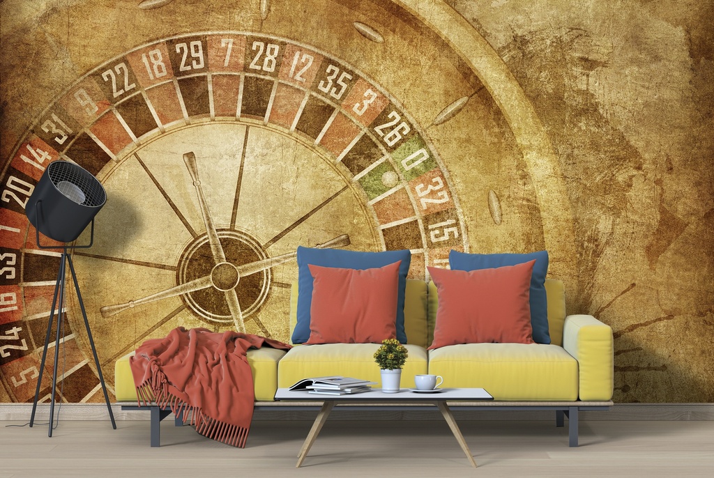 Vintage Roulette Casino Wall Mural Wallpaper