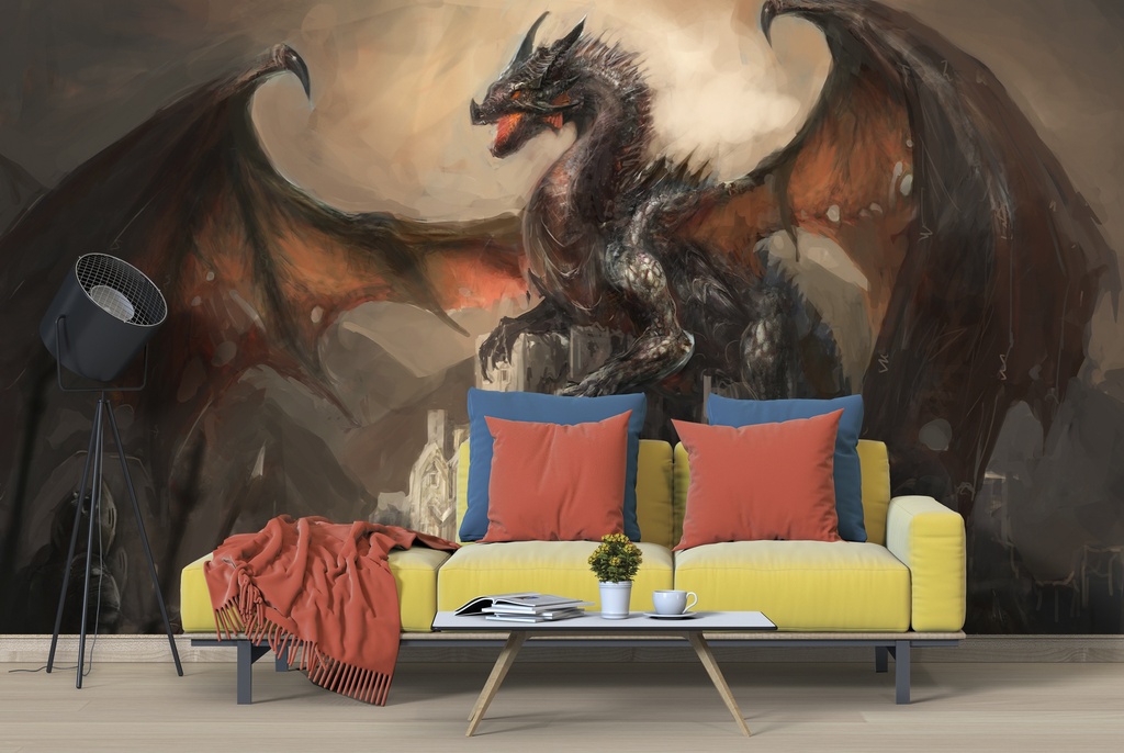 Dragon Castle Wall Mural Wallpaper - Mod6