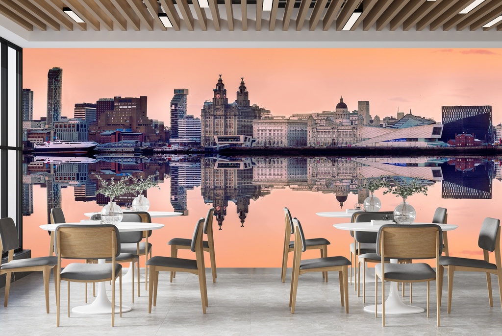 Liverpool UK City Skyline Wall Mural Wallpaper - Mod8