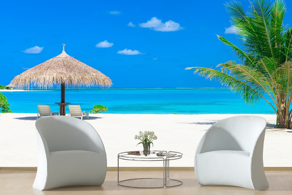 Beautiful Maldives Tropical Beach Wall Mural Wallpaper