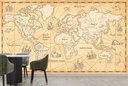 Vintage Parchment World Map Wall Mural Wallpaper