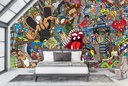 Graffiti Art Music Collage Wall Mural Wallpaper