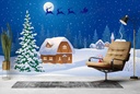Winter Village Christmas Scene Wall Mural Wallpaper