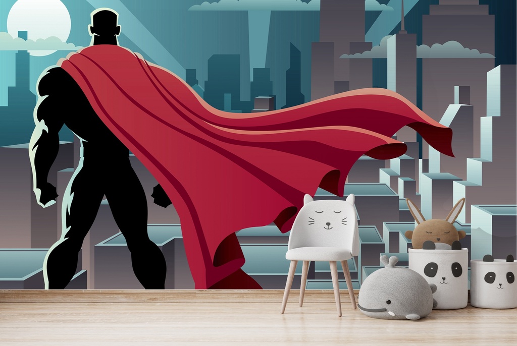 Superhero Fantasy Kids Wall Mural Wallpaper