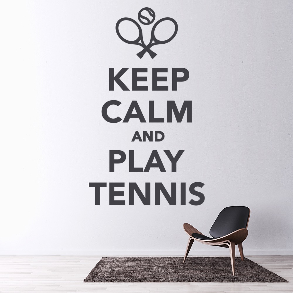 Keep Calm Play Tennis Wall Sticker