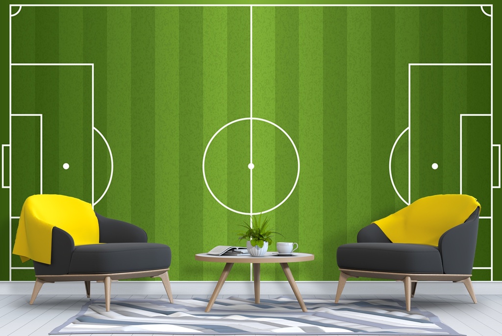 Green Football Pitch Wall Mural Wallpaper