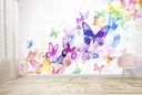 Rainbow Butterfly Watercolour Wall Mural Wallpaper