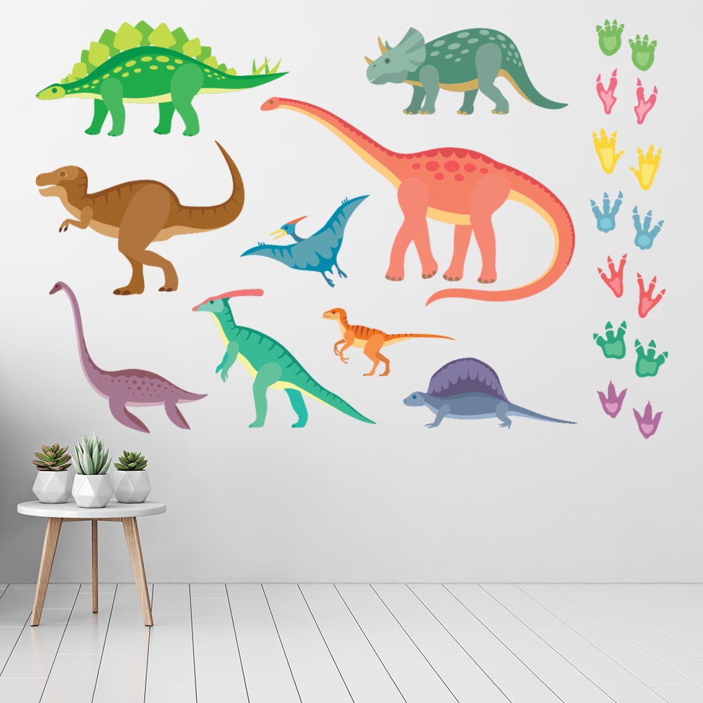 Colourful Dinosaur Wall Sticker | Icon Wall Stickers