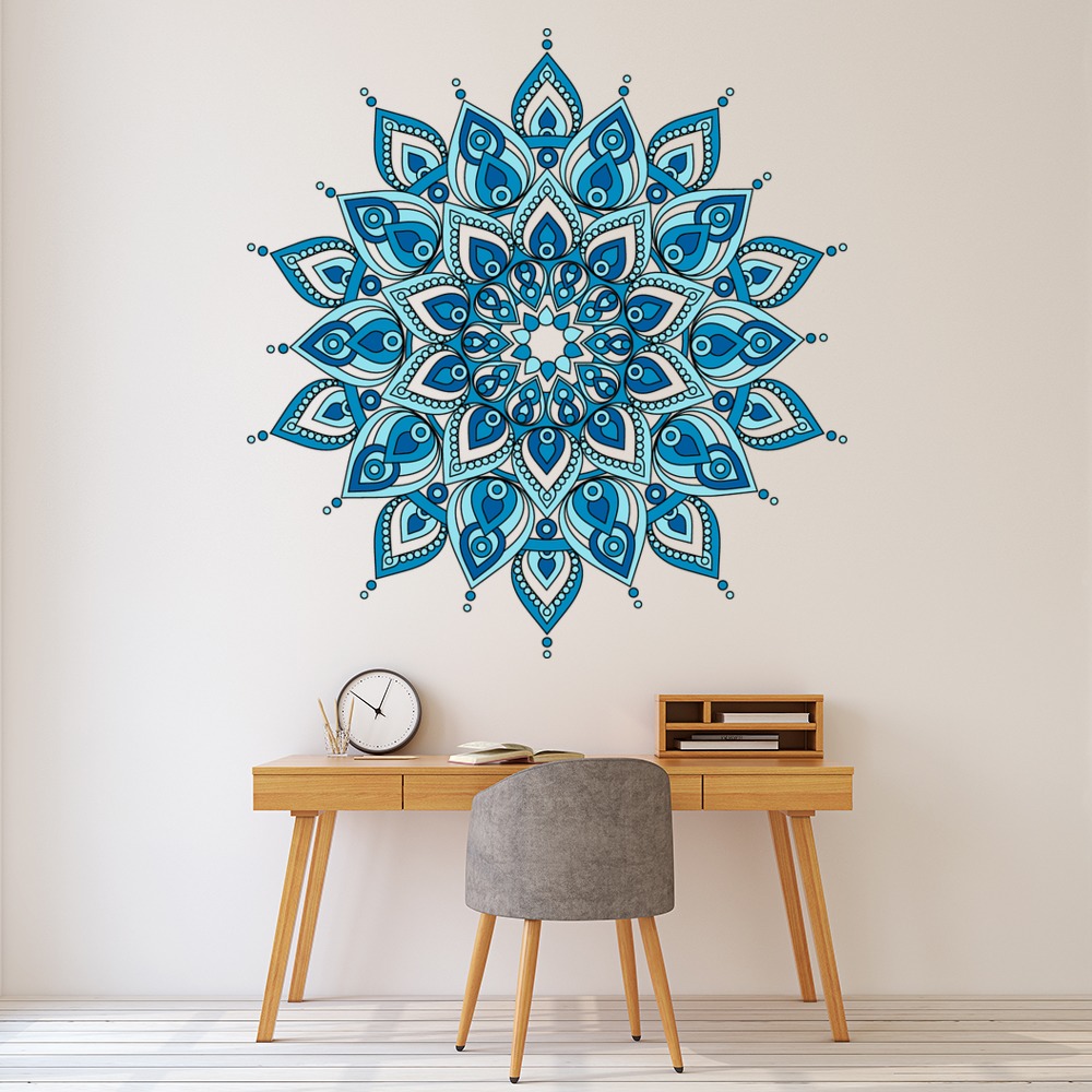 Blue Mandala Design Wall Sticker