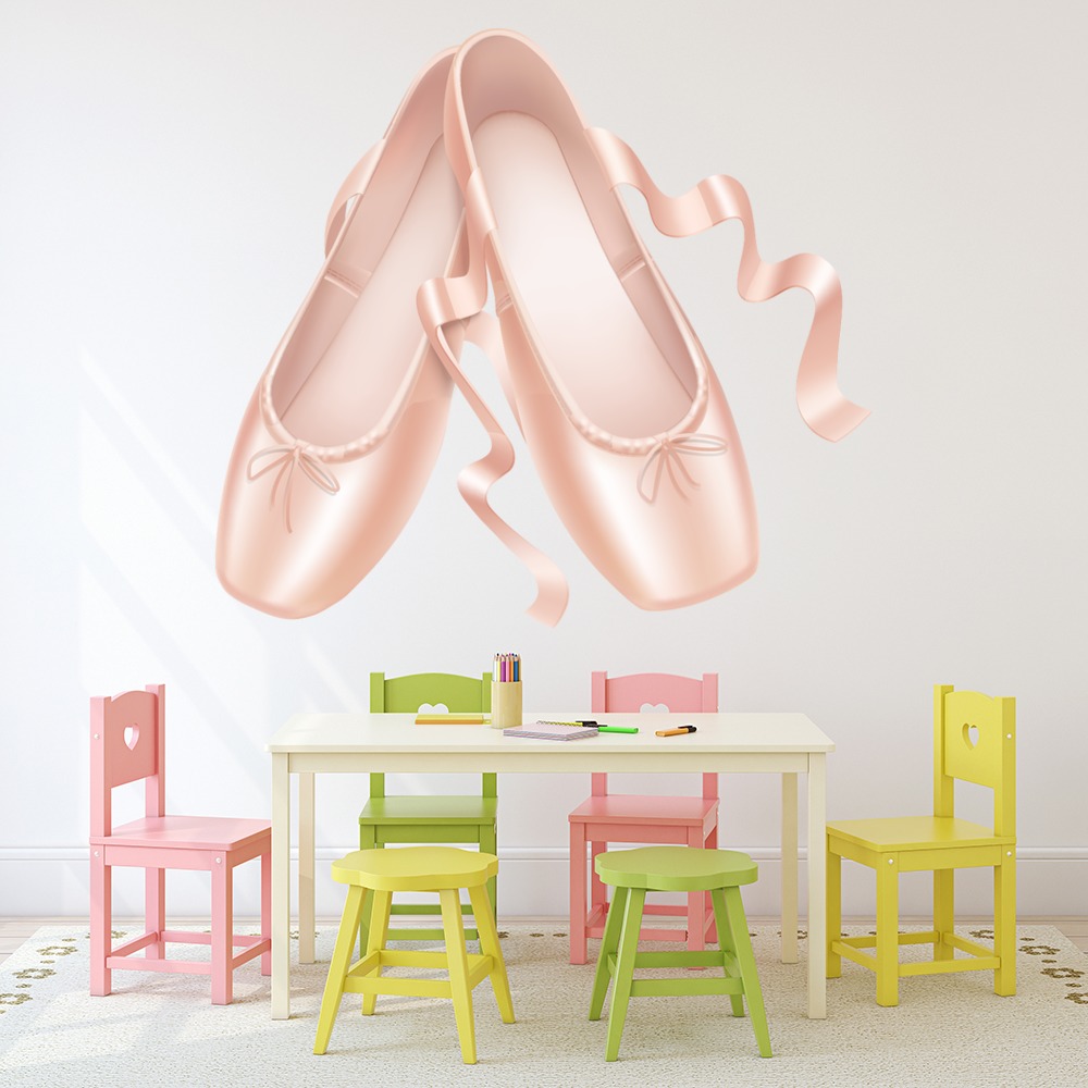 Pink Ballet Slippers Dance Wall Sticker