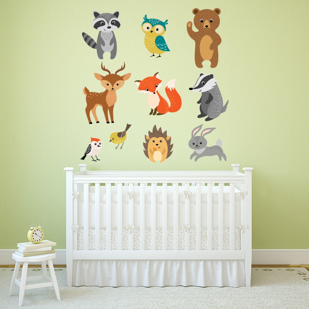 Woodland Animals Nursery Wall Sticker Set | Icon Wall Stickers