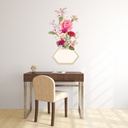 Pink Rose Flower Vase Wall Sticker