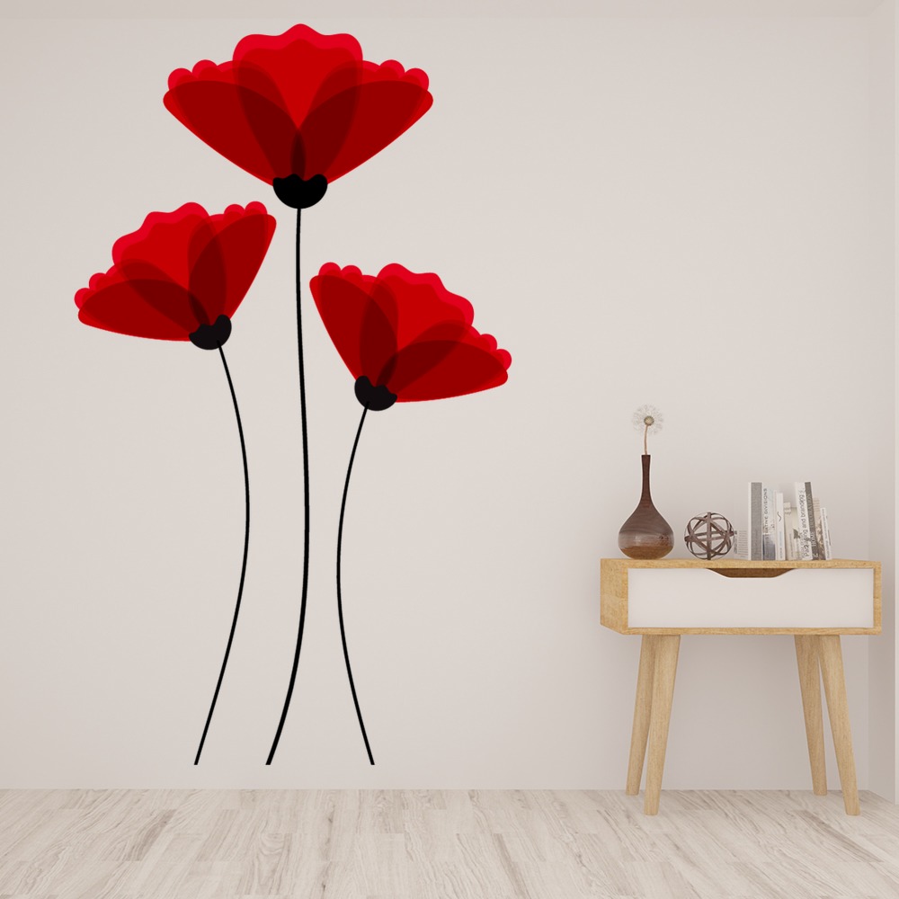 Red Poppy Wall Sticker
