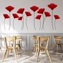 Red Poppy Wall Sticker Set