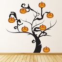 Creepy Pumpkin Tree Halloween Wall Sticker