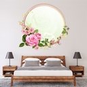 Pink Rose Flower Frame Wall Sticker