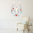 Flower Bunny Rabbit Nursery Wall Sticker