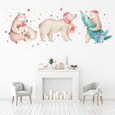 Christmas Bear Family Wall Sticker