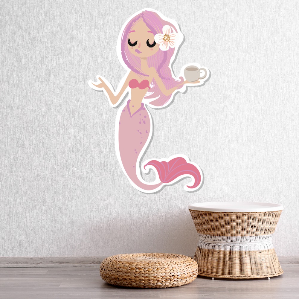 Pink Mermaid Wall Sticker - Mod8