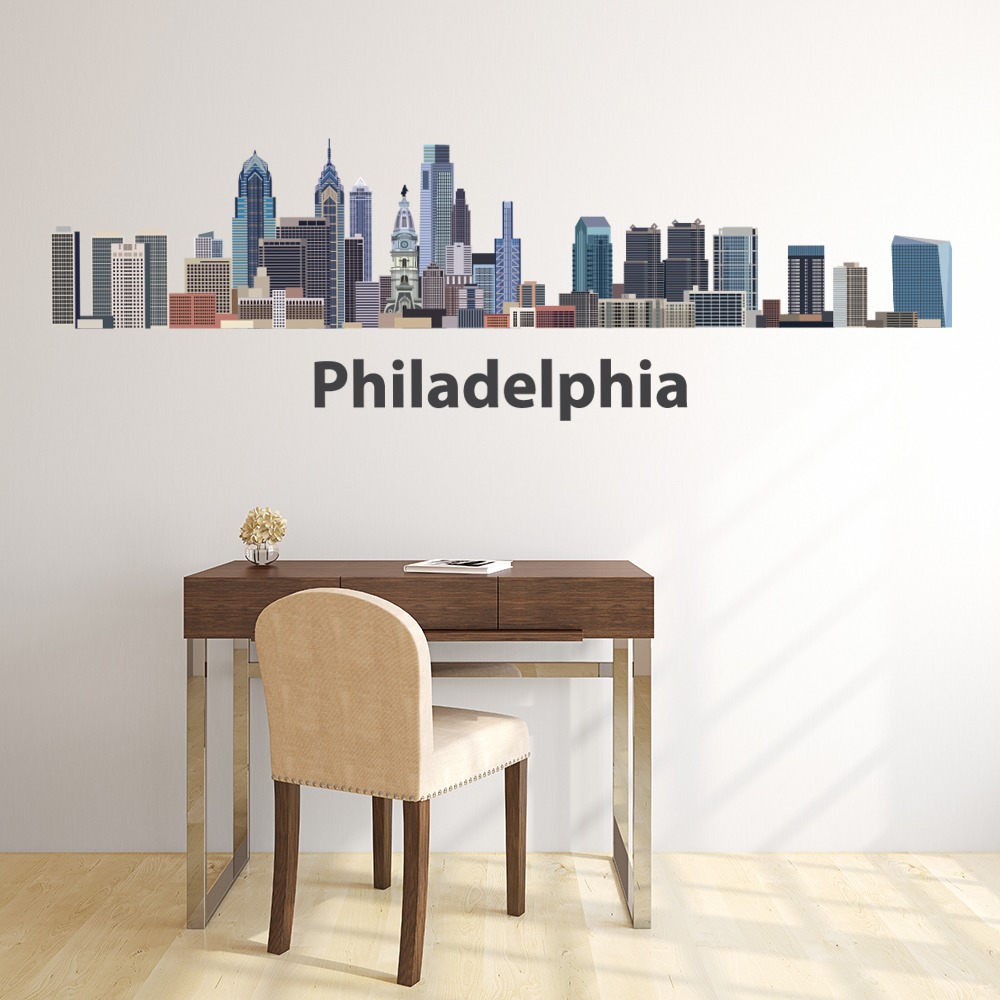 Philadelphia USA City Skyline Wall Sticker - Mod9