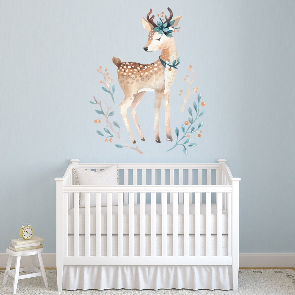 Woodland Deer Nursery Wall Sticker - Mod2