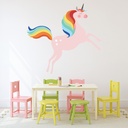 Jumping Pink Unicorn Wall Sticker