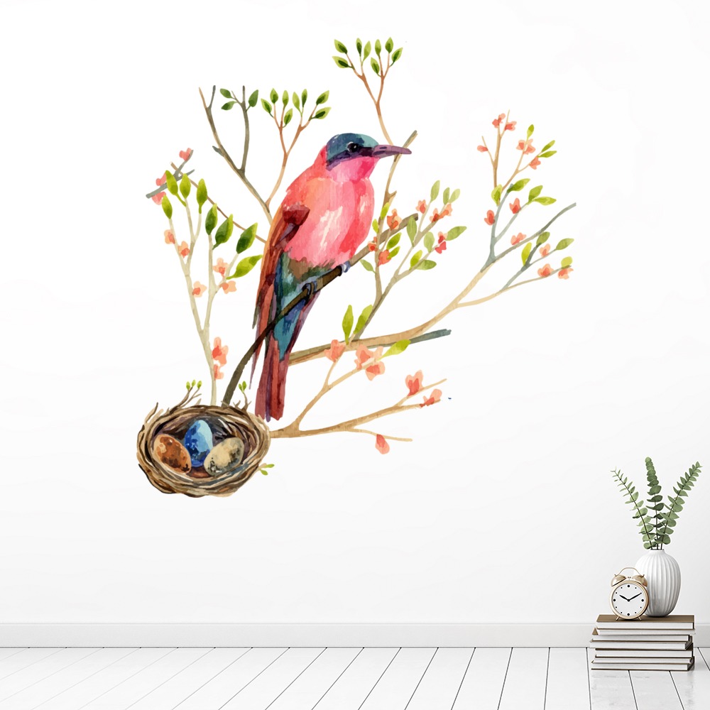 Bird Nest Branch Wall Sticker