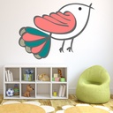 Pink Bird Art Wall Sticker