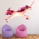 Galloping Pink Unicorn Wall Sticker - Mod4