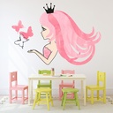 Pink Butterfly Princess Wall Sticker